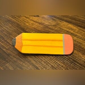 Painted Wood Pencil Barrette. Approx 1.75”x 4.5” EUC